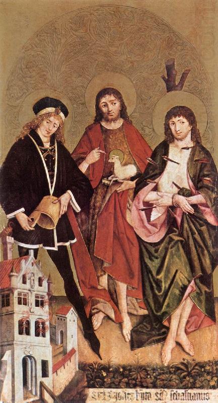 STRIGEL, Hans II Sts Florian, John the Baptist and Sebastian wr china oil painting image
